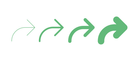 Right and left rotation arrows. Marks in various thicknesses. Collections for web design, interface and more. Arrow Icon in trendy flat style. Arrow symbol for website design.