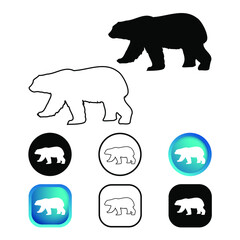 Abstract Bear Animal Icon Set