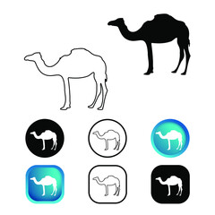 Abstract Camel Animal Icon Set
