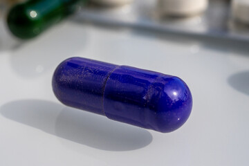 Dietary supplement pills. Herbal drug an alternative medicine.