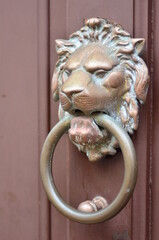 ALDABA EN UNA PUERTA DE MADERA