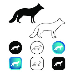 Abstract Fox Animal Icon Set