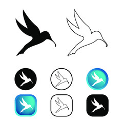 Abstract Humming Bird Icon Set