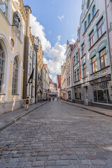Fototapeta na wymiar Streets of the medieval Tallinn, Estonia. Summer.