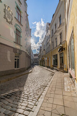 Streets of the medieval Tallinn, Estonia. Summer.