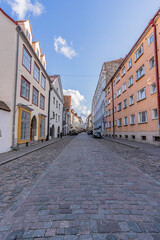 Streets of the medieval Tallinn, Estonia. Summer.