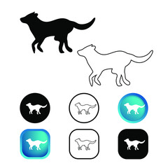 Abstract Running Dog Icon Set