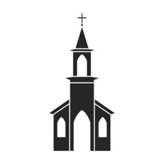 Church vector icon.Black vector icon isolated on white background church.