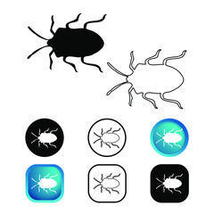 Abstract Stink Bug Insect Icon Set