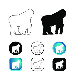 Abstract Gorilla Animal Icon Set