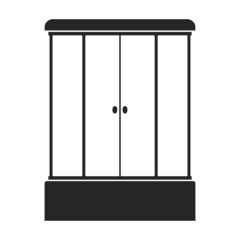 Shower cabin vector icon.Black vector icon isolated on white background shower cabin.