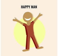 Illustration vector of happy man