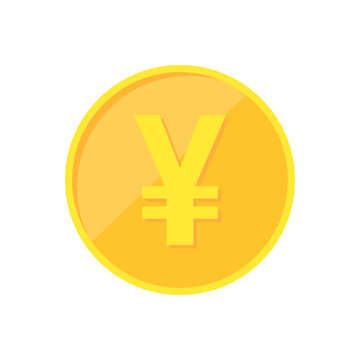 recommend clip art: Yen coin. Japanese yen gold coin isolated on white background. Vector illustration