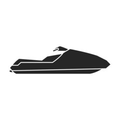 Jet ski vector icon.Black vector icon isolated on white background jet ski.