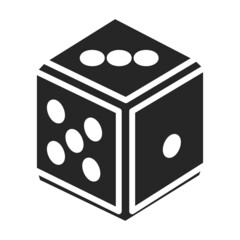 Game dice vector icon.Black vector icon isolated on white background game dice.