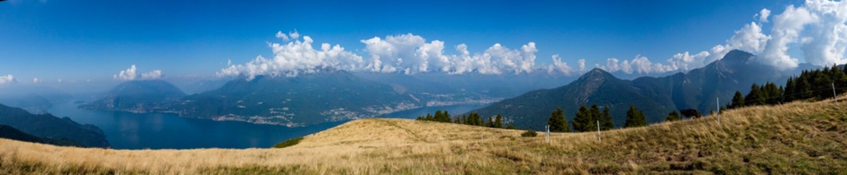 Landscape of Lake Como from Alpe Giumello