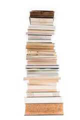 Pile of books isolated on white background