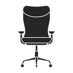 Office chair vector icon.Black vector icon isolated on white background office chair.