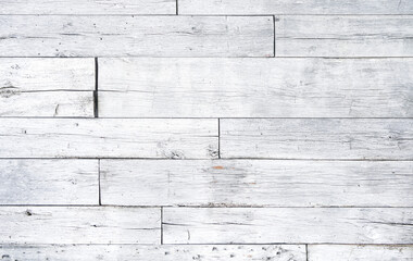 White painted chipped wood texture with flat wooden boards background