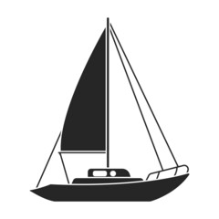 Sail yacht vector icon.Black vector icon isolated on white background sail yacht.
