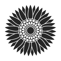 Sunflower vector icon.Black vector icon isolated on white background sunflower.