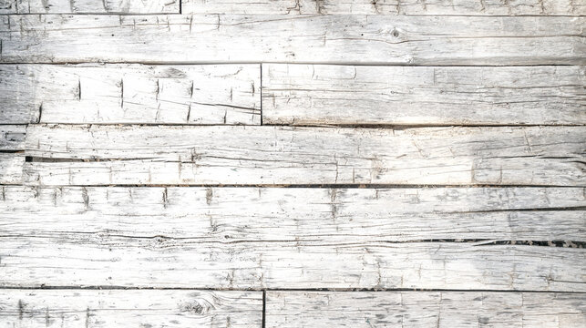 White painted chipped wood texture with flat wooden boards background
