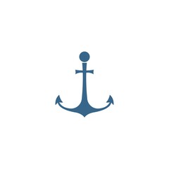 Anchor icon logo design template vector