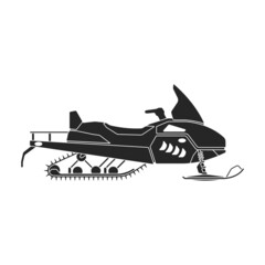 Snowmobile vector icon.Black vector icon isolated on white background snowmobile.