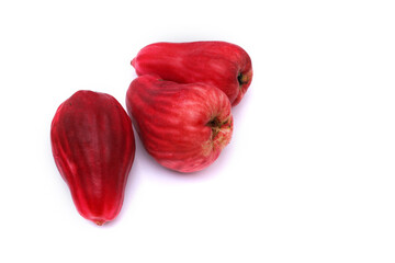 Jambu Bol or Jambu Jamaica isolated on a white background also known as Malay red rose Apple (Syzygium Malaccense).
