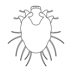 Fototapeta premium Parasites mite vector icon.Outline vector icon isolated on white background mite parasites.