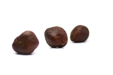 Snake fruit isolated on white background.