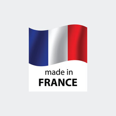 made in France vector stamp. badge with France flag	