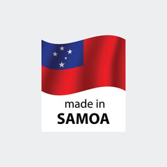 made in Samoa vector stamp. badge with Samoa flag	