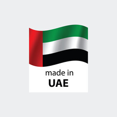 made in UAE United arab emirates vector stamp. badge with United arab emirates flag	