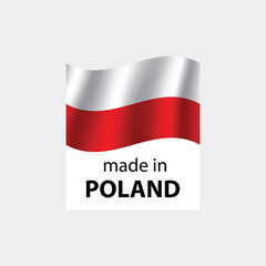 made in Poland vector stamp. badge with Poland flag	