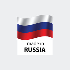 made in Russia vector stamp. badge with Russia flag