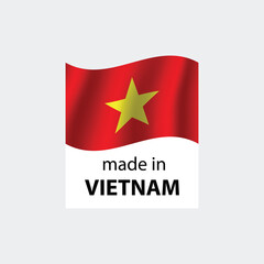 made in Vietnam vector stamp. badge with Vietnam flag	