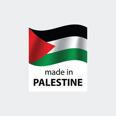 made in Palestine vector stamp. badge with Palestine flag	