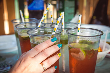 hand with cocktail