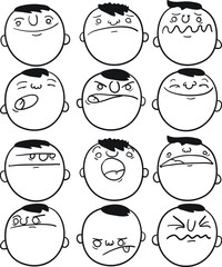 set of cartoon faces