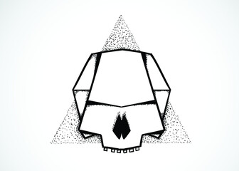 cool cartoon tattoo style skull 