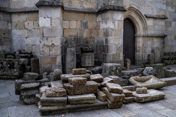 Medieval stone in the historical center of Braga, Portugal.