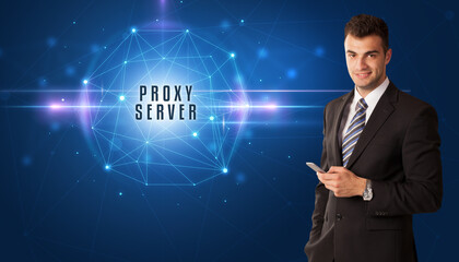 businessman thinking about security concept