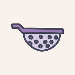 Colander vector doodle simple color icon design