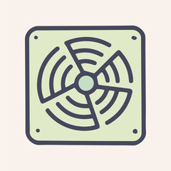 Ventilation grill color vector doodle simple icon