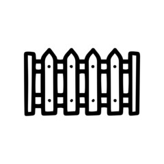 wooden fence black line vector doodle simple icon