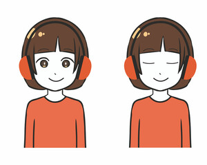 ヘッドホン　女の子