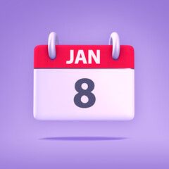 3D Calendar - January 8th