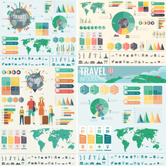 Travel infographic collection for business and presentation. Infographic template. Vector illustration