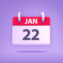 3D Calendar - January 22nd